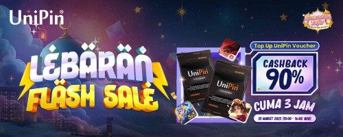Lebaran Flash Sale – Cuma 3 Jam untuk Dapetin Cashback 90% Setiap Top Up UniPin Voucher
